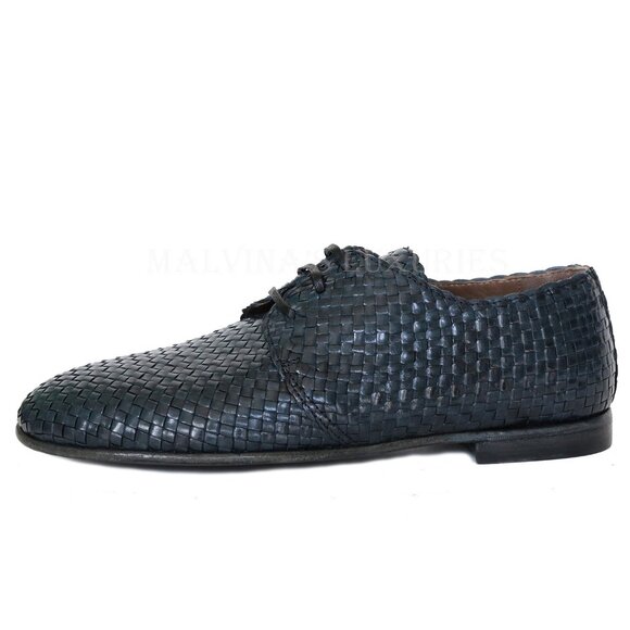 DOLCE & GABBANA SHOES MENS WOVEN LEATHER DERBY BLUCHERS sz 42 US 9 main image 6